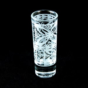 Samoan Flower Shooter Glass - Polynesian Motif Etched Shot Glasses - Cordial - Aperitif - Digestif - Custom Glass Barware