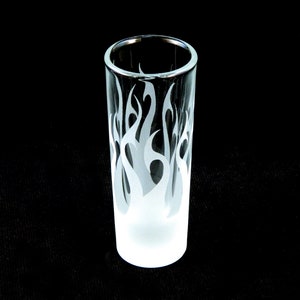 Flaming Hearts Shooter Glass Fire Flames Shot Glasses Cordial Aperitif Digestif Fiery Glassware Custom Etched Glass Barware image 1