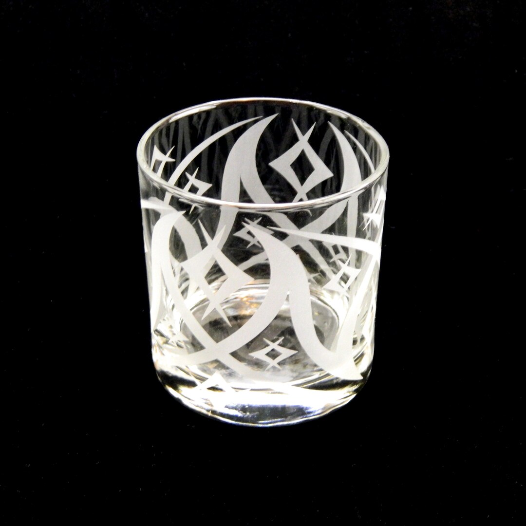 Windsor Diamonds Rocks Glass - Modern Art Glassware - Custom Etched ...