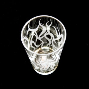 Chaos Weave Highball Tumbler Glass Modern Art Glassware Custom Etched Glass Unique Art Glass Barware image 3