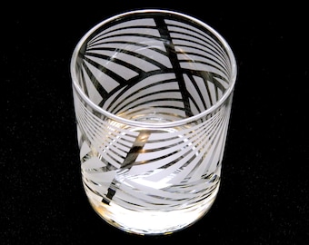 Radiant Geometrics Rocks Glass - Modern Art Glassware - Custom Etched Glass Lowball Tumbler - Unique Glass Barware