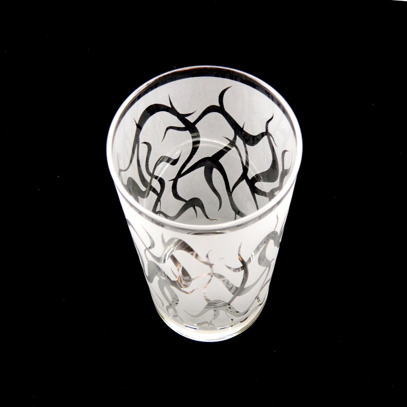 Chaos Weave Highball Tumbler Glass Modern Art Glassware Custom Etched Glass Unique Art Glass Barware image 7