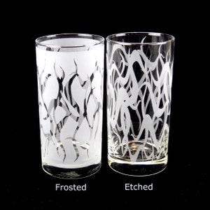 Chaos Weave Highball Tumbler Glass Modern Art Glassware Custom Etched Glass Unique Art Glass Barware image 6