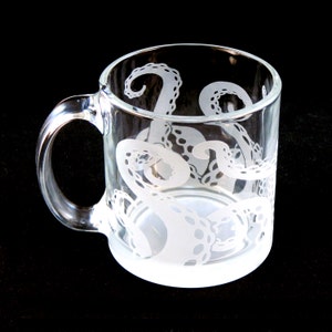 Octopus Coffee Mug Cthulhu Squid Kraken Lovecraft Cephalopod Custom Etched Glassware Tentacles Coffee Mug zdjęcie 4