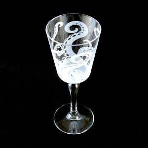 Octopus Tentacle Retro Cocktail Glass Cthulhu Squid Cephalopod Lovecraft Custom Etched Glass Cocktail Stemware image 5