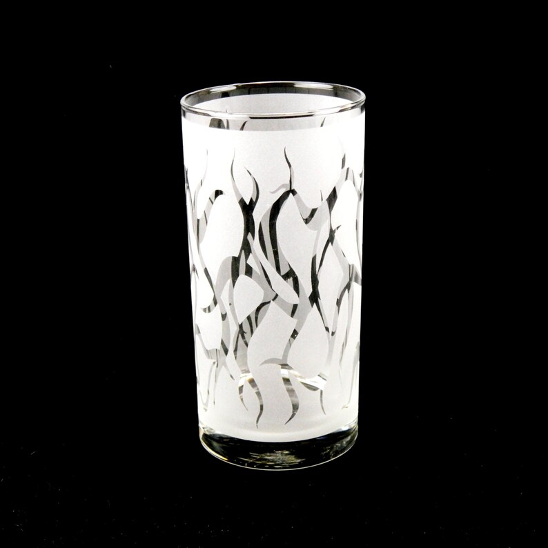 Chaos Weave Highball Tumbler Glass Modern Art Glassware Custom Etched Glass Unique Art Glass Barware image 4