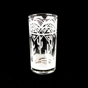 Saguaro Cactus Highball Tumbler Glass Nature Design Glassware Custom Etched Glass Unique Art Glass Barware image 2
