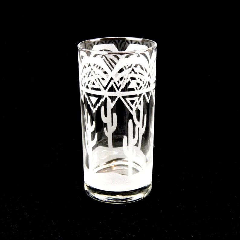 Saguaro Cactus Highball Tumbler Glass Nature Design Glassware Custom Etched Glass Unique Art Glass Barware image 2