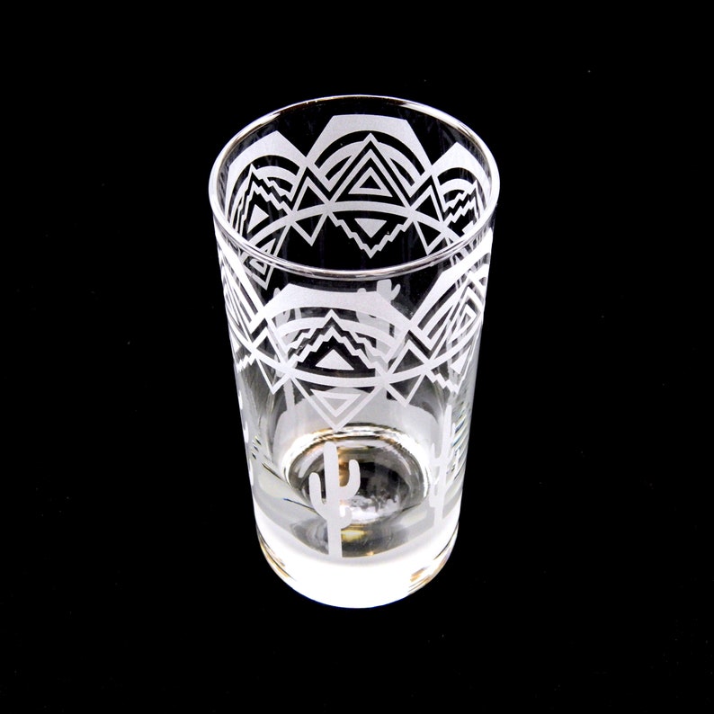 Saguaro Cactus Highball Tumbler Glass Nature Design Glassware Custom Etched Glass Unique Art Glass Barware image 4