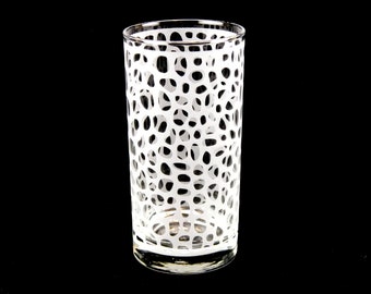 Grand gobelet en verre imprimé léopard - Art moderne en verre - Verre gravé à l'eau-forte personnalisé - Design nature - Animal imprimé - Art unique en verre