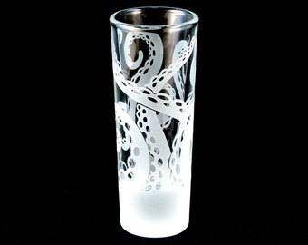 Octopus Shooter Glass - Cthulhu - Squid - Kraken - Cephalopod - Lovecraft - Tentacles Shot Glass - Cordial - Aperitif - Digestif Barware