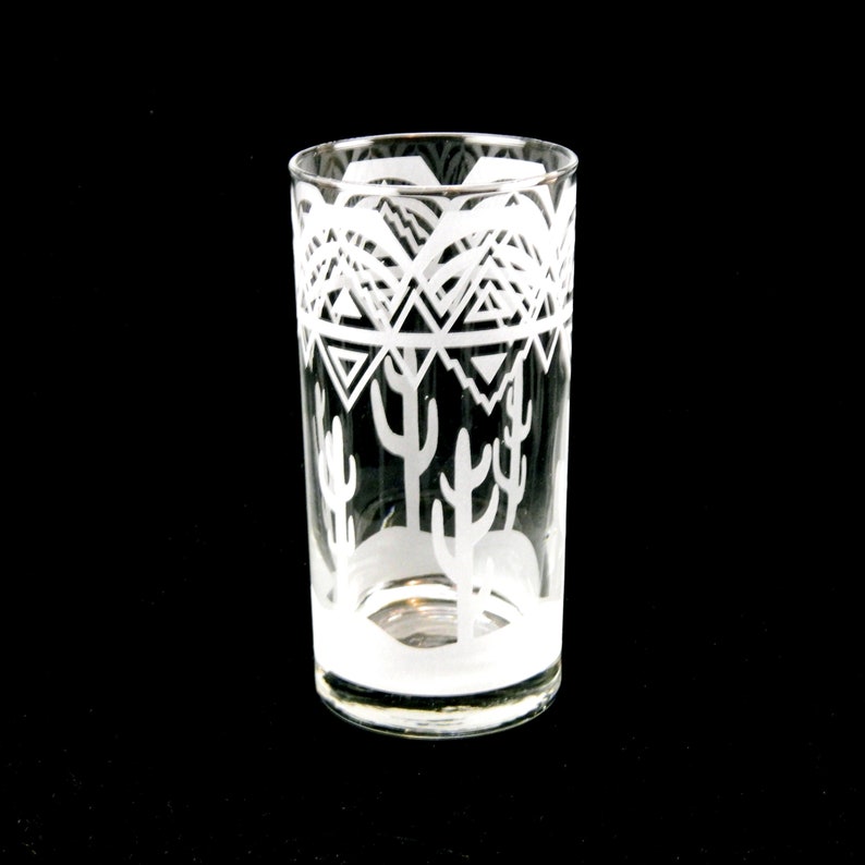 Saguaro Cactus Highball Tumbler Glass Nature Design Glassware Custom Etched Glass Unique Art Glass Barware image 3