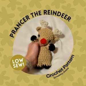 Prancer the Reindeer Crochet PATTERN | LOW SEW Crochet Pattern | Crochet Reindeer Pattern