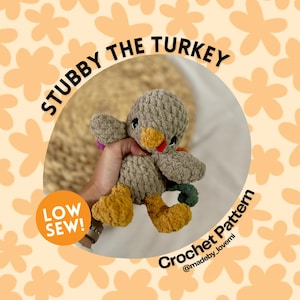 Stubby the Turkey Crochet PATTERN | LOW SEW Crochet Pattern | Crochet Turkey Pattern