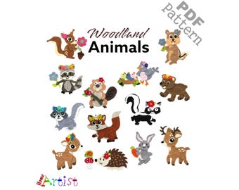 Crochet Pattern: Woodland Animal Applique Collection PDF Download ENG