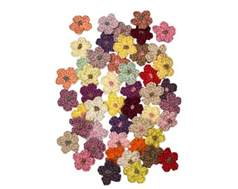 48 Crochet Flowers APPLIQUE various colors
