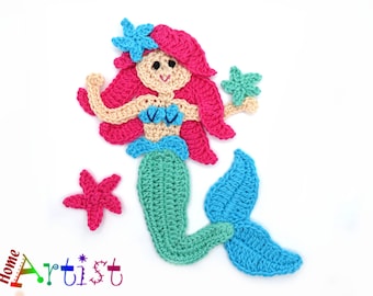 Crochet Mermaid Applique: Custom Color Sew-On Patch