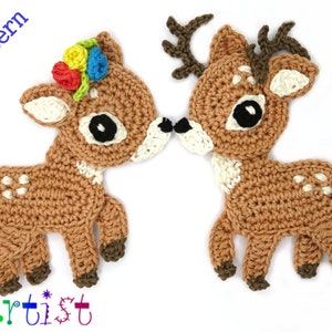 Applikation Crochet Pattern Instant PDF Download Deer Crochet Applique Pattern applique image 2