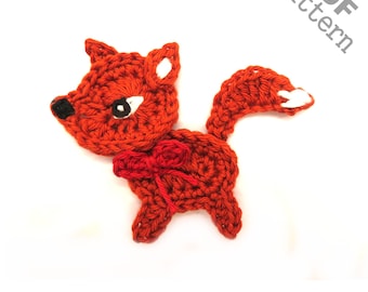 Crochet Pattern Fox (small) Applique Patch US version Instant PDF Download