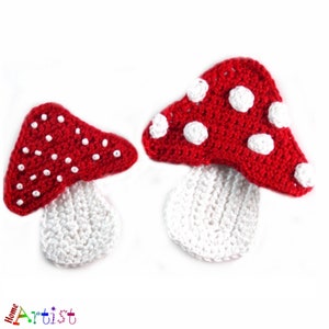 Mushroom Crochet Applique Customize with free color choice parche  patch sew-on children&#39;s fashion clothing embroidery