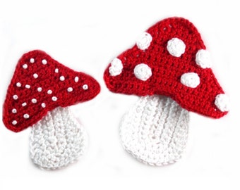 Mushroom Crochet Applique Customize with free color choice parche  patch sew-on children's fashion clothing embroidery