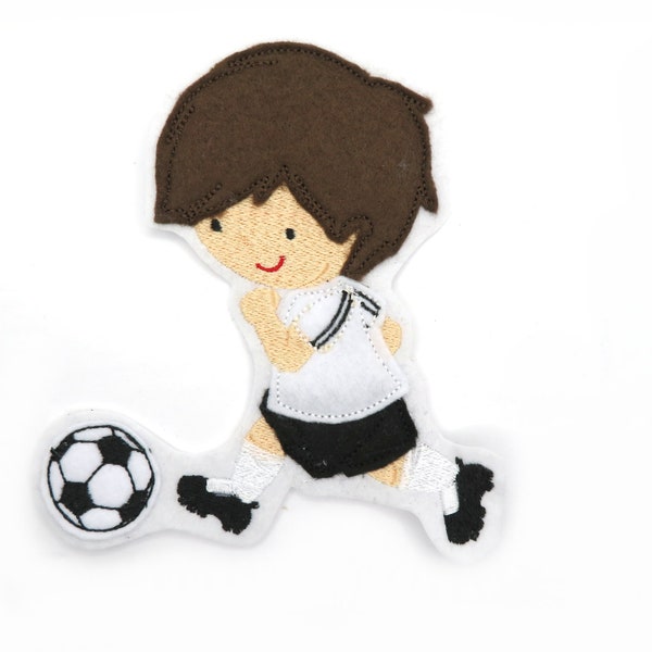 Applikation  Soccer Fussball Junge Felt  Applique Patch  -  free color choice Aufnäher parche patch Aufbügel