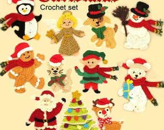 Christmas Crochet Applique Custom Color Cotton Sew-On Patch