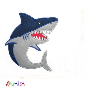 Applikation  Hai Applique Felt Patch -  free color choice Aufnäher parche patch Aufbügel Bügelbild Kindermode Kleidung Stickerei
