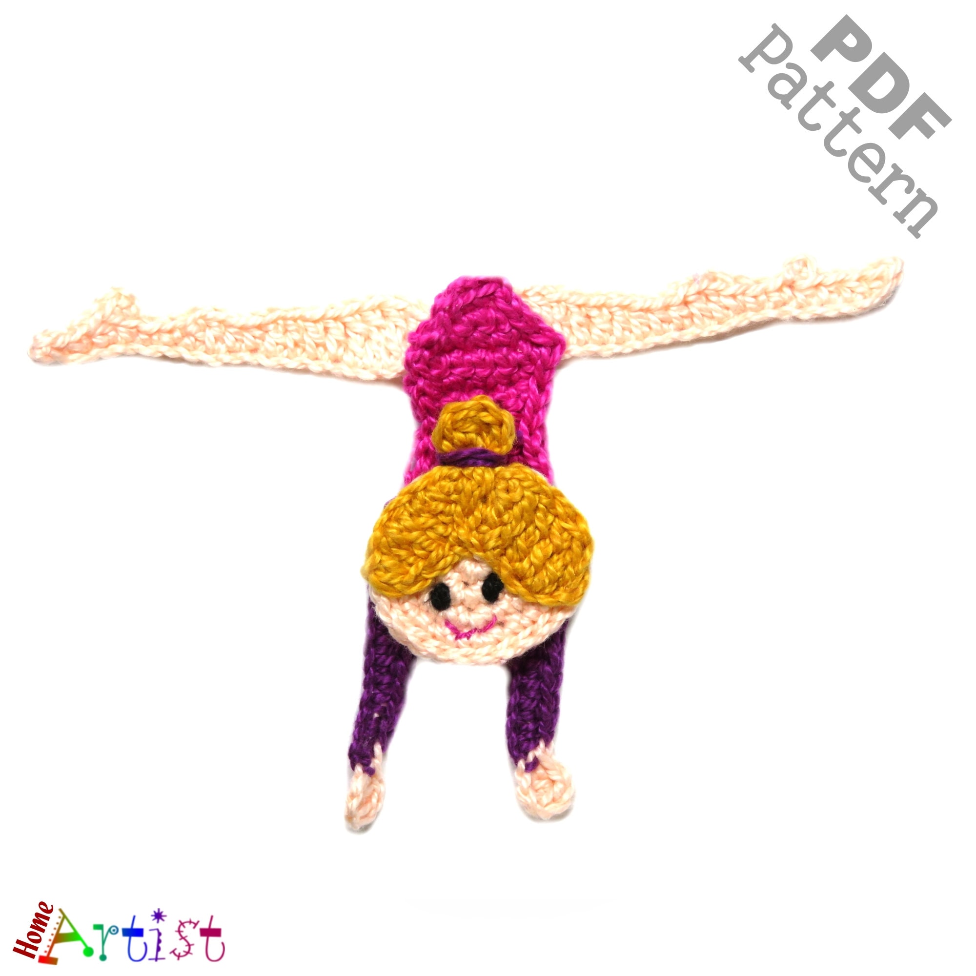 Crochet Pattern Gymnastic Rhythmic 8 Applique Patch US version Instant PDF Download