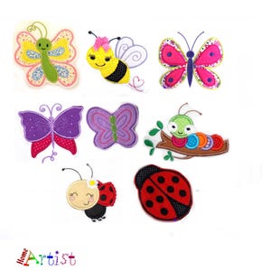 Felt Applique: Butterfly, Bee, Ladybug, Caterpillar Iron-On Patch