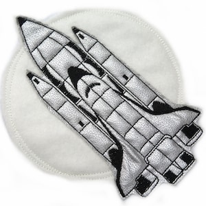 Space Shuttle Felt Applique: Rocket Iron-On Patch