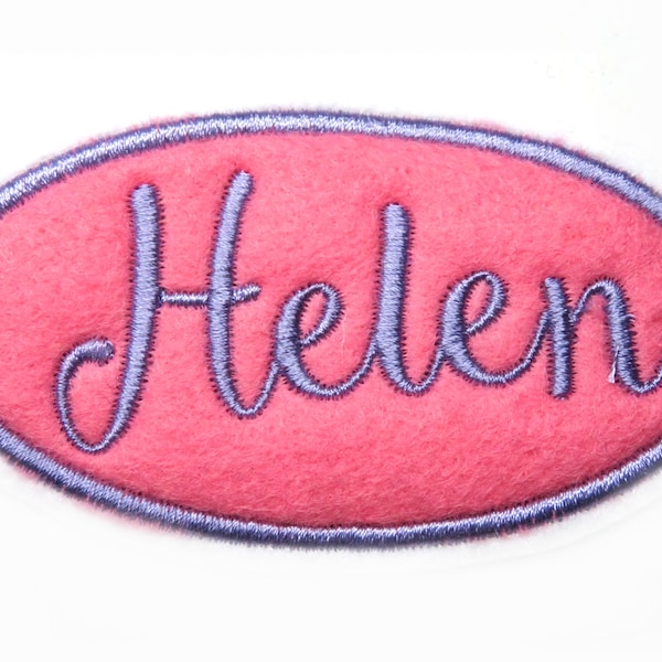 Applikation Wunschname Namensschild gestickt bestickt mit Wunschtext  Felt Applique Name Patch -  free color choice Aufnäher