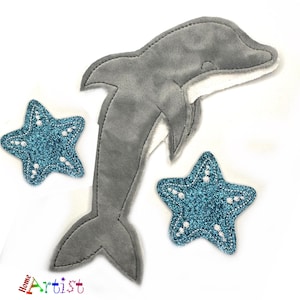 Applikation Delfin Filz Plüsch Parche Felt Applique - Schultüte Einschulung freie Farbwahl Applique
