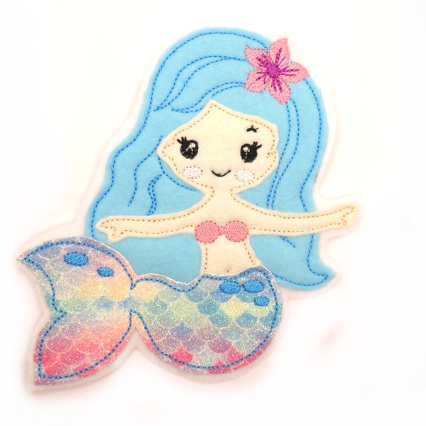 Applikation Mermaid  Glitter Flosse Felt Applique Patch Meerjungfrau Apllikation Parche  -  free color choice Aufnäher parche patch Aufbügel