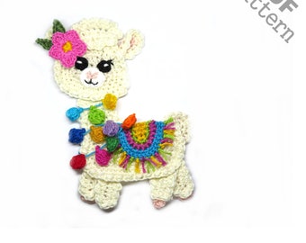 Crochet Pattern  Llama Applique US version Instant PDF Download