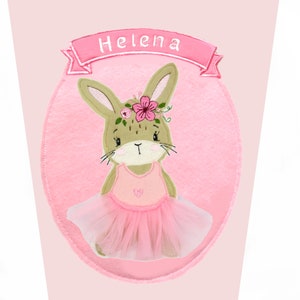 Personalized Schultüte Cover: Ballerina Bunny, Felt Appliqué