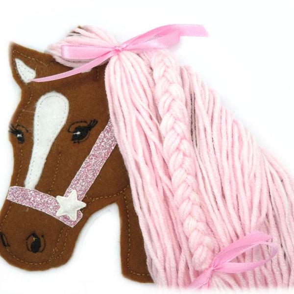 Horse Pony  Felt Applique -  free color choice Aufnäher parche patch Aufbügel Bügelbild Kindermode Kleidung Stickerei
