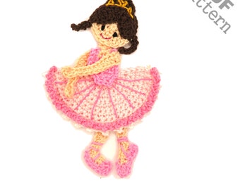 Crochet Pattern Ballerina 1 Ballet Applique US version Instant PDF Download