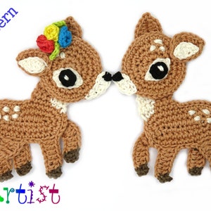 Applikation Crochet Pattern Instant PDF Download Deer Crochet Applique Pattern applique image 3