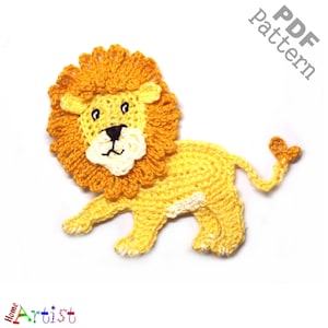 Crochet Pattern  Lion Applique Patch US version Instant PDF Download