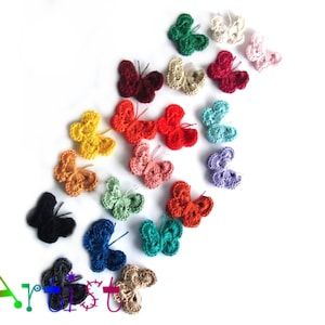 Crochet Butterfly Applique: Customizable Cotton Sew-On Patch