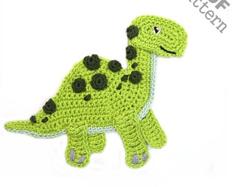Crochet Pattern  Dinosaur Dino Applique Patch US version Instant PDF Download