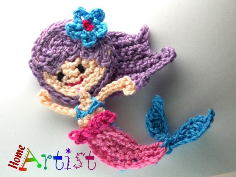 Mermaid Crochet Applique Customize With Free Color Choice Etsy Canada
