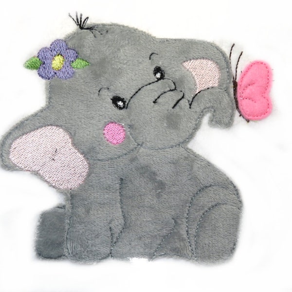 Applikation Elephant Felt Plush Applique Patch  -  free color choice Aufnäher parche patch Aufbügel Bügelbild Kindermode Kleidung Stickerei