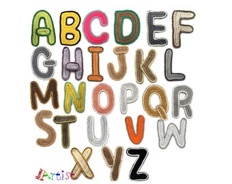 Crochet Alphabet Uppercase Letters Applique Pattern Lettering  US version Instant PDF Download