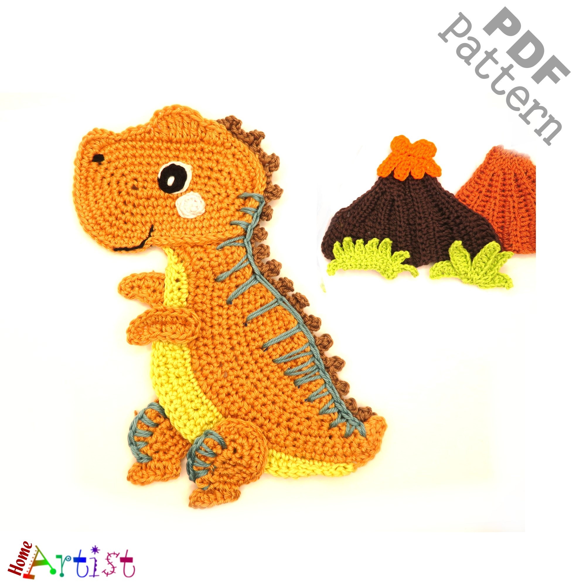 39 T-Rex Crochet Patterns: Unearth Your Creative Side with Dinosaur Designs 25 Crochet Pattern Trex Baby Dinosaur Applique Patch US