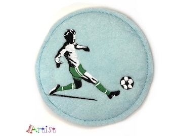 Soccer Boy Felt Applique Patch - Custom Colors Available