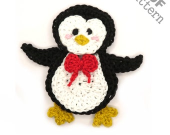 Crochet Pattern Penguin Applique Patch US version Instant PDF Download