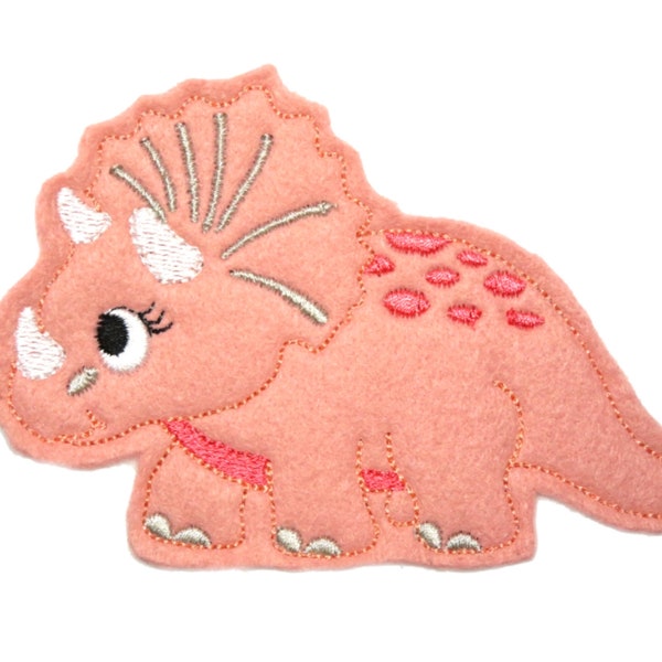 Applikation Dino Dinosaurier Dinosaurus Triceratops Felt Applique -  free color choice Aufnäher parche patch Aufbügel