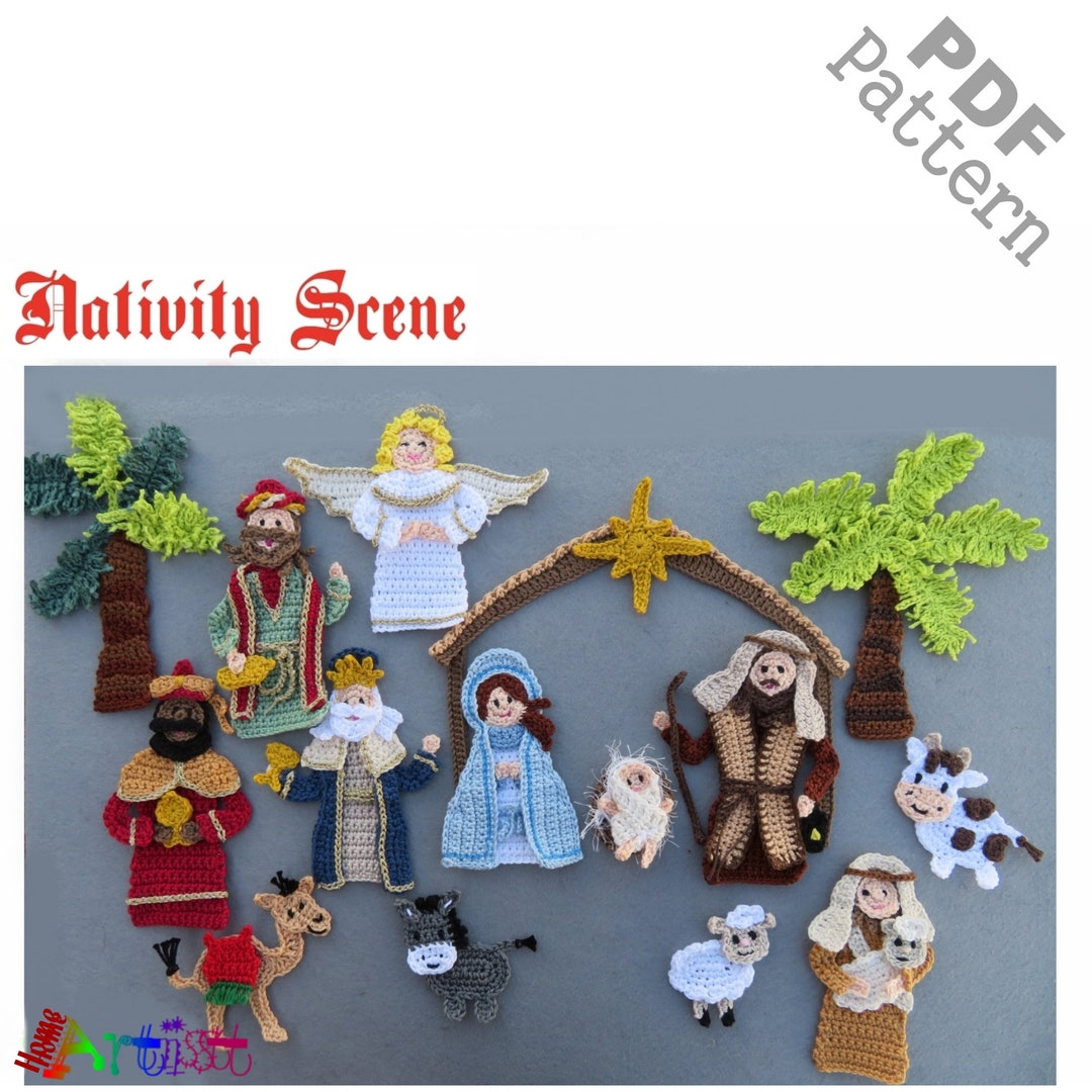Nativity Scene Crochet Applique Pattern Instant PDF Download Pattern ...